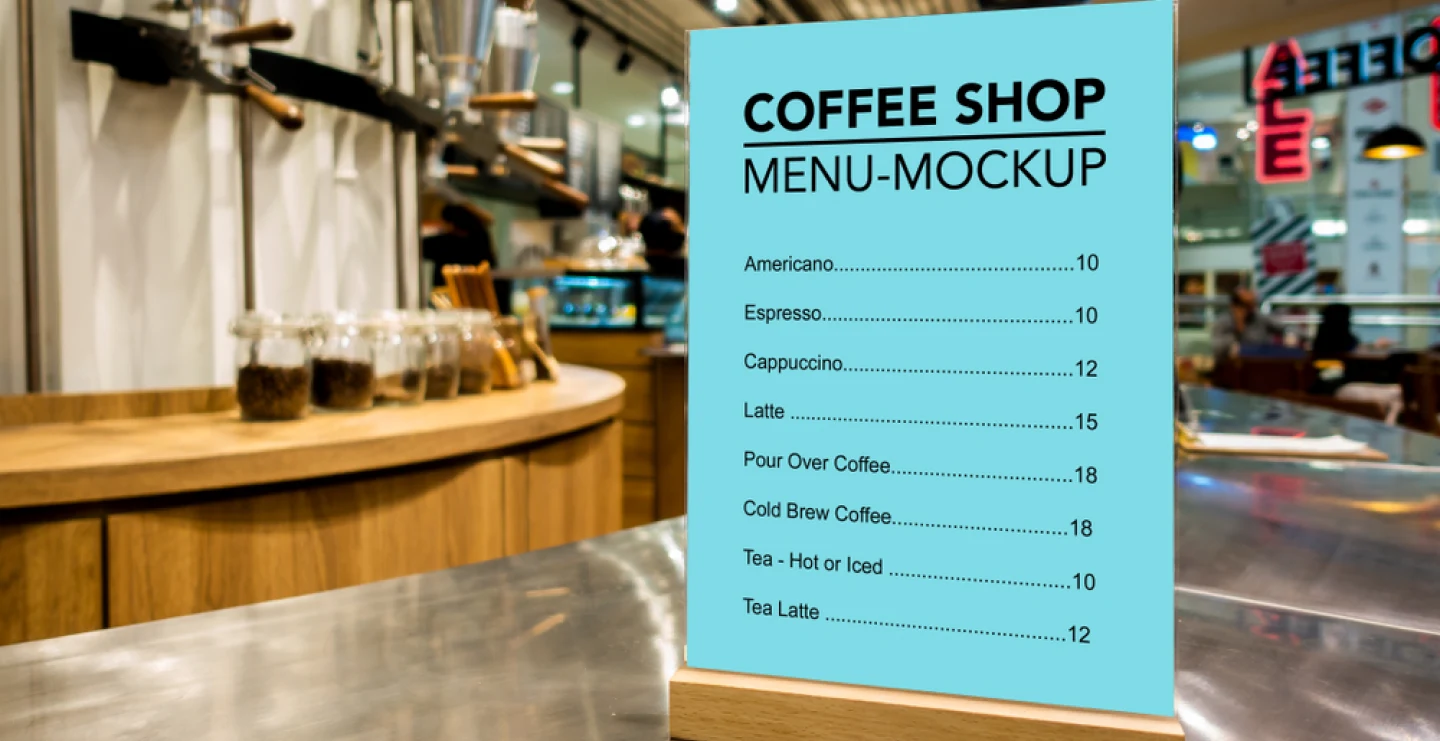 Acrylic Signage -Coffee Shop Menu